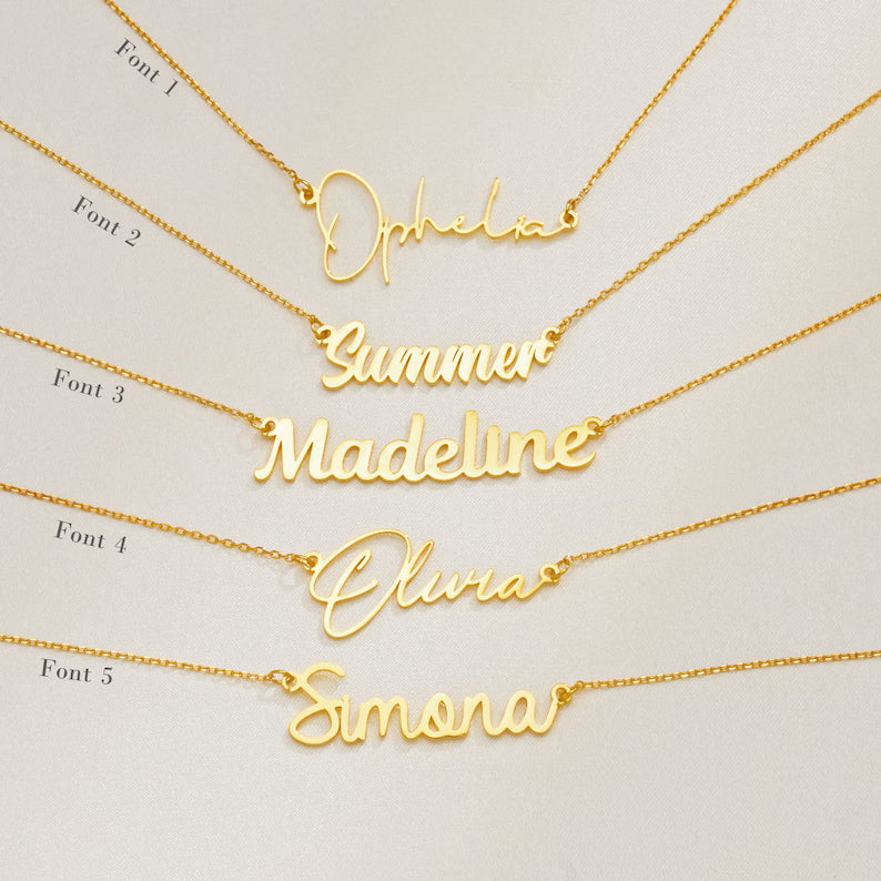 Custom Name Necklace – personalized 18k gold-plated jewelry