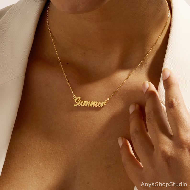 Custom Name Necklace – personalized 18k gold-plated jewelry