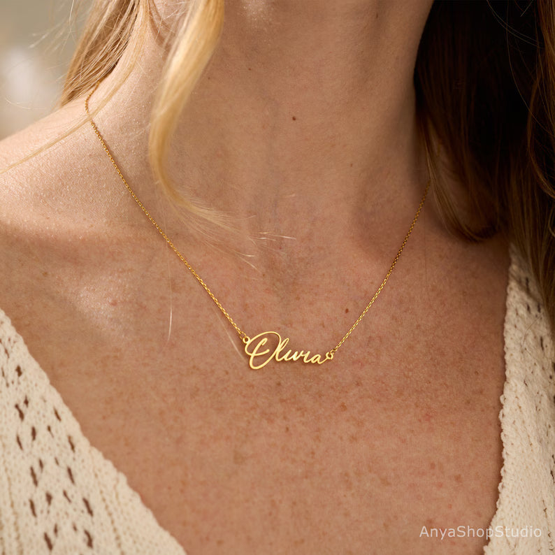 Custom Name Necklace – personalized 18k gold-plated jewelry