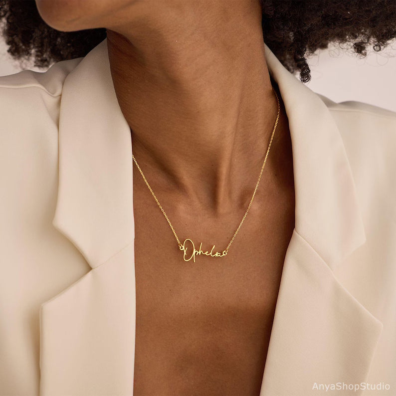 Custom Name Necklace – personalized 18k gold-plated jewelry
