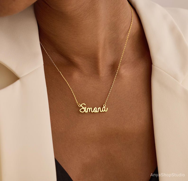 Custom Name Necklace – personalized 18k gold-plated jewelry